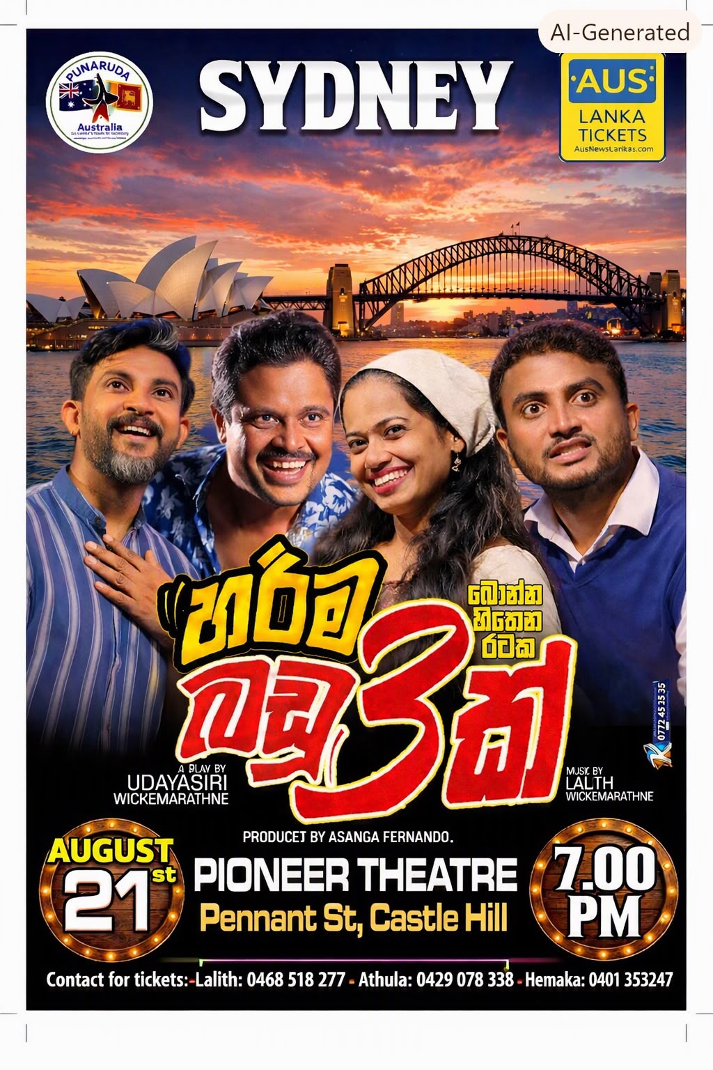 Harima Badu Thunak Sydney Stage Drama Poster